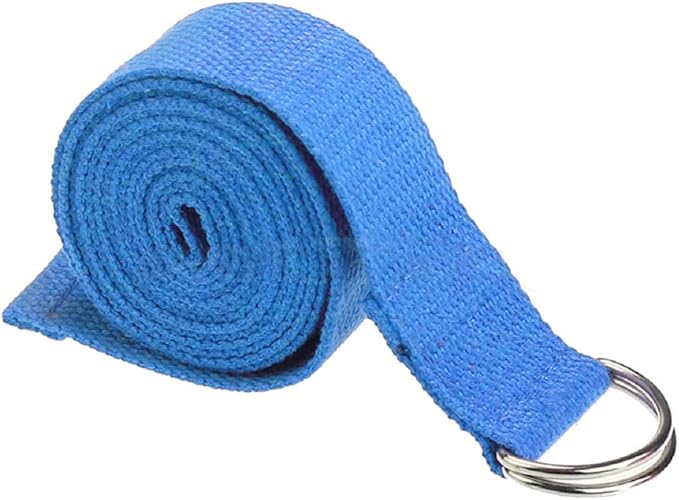 Cotton Exercise Yoga stretch Strap - Sturdy Flexibility Tensile Belt Adjustable Metal D-Ring Buckle, Hold Poses for Daily Stretching, Pilates, General Fitness, and Physical Therapy