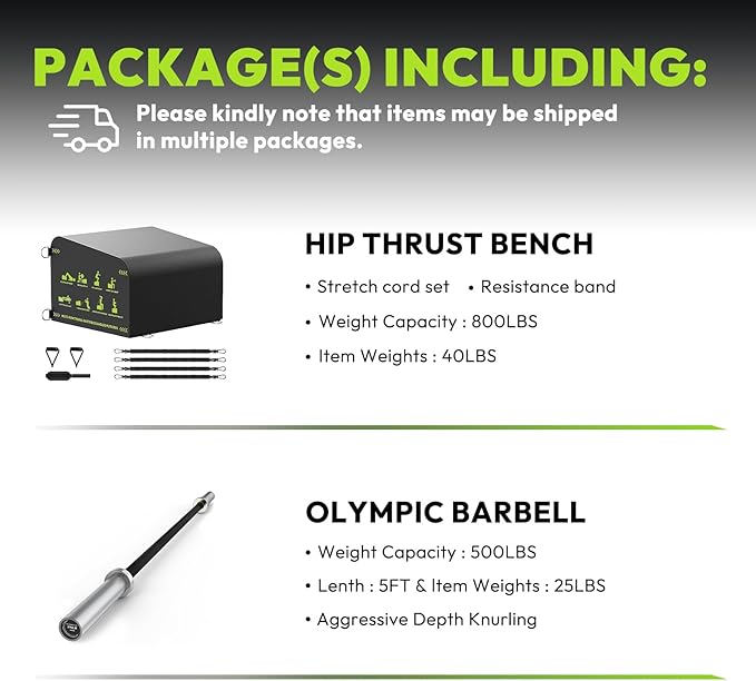 Hip Thrust Bench, Multi-Functional Slip-Free Hip Thrust Machine for Glute Bridge, Box Jump, Push-Ups, Squat, Ab Exercise, Suitable for Home & Gym