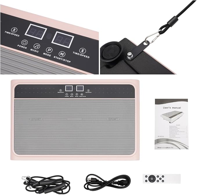 Vibration Plate Exercise Machine, Whole Body Workout Vibration Platform with 2 Resistance Bands, Vibration Plate for Weight Loss, Shaping, Recovery, 264 lbs Load Capacity