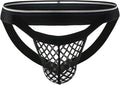 JEsilunmaMY Men's Fishnet Jockstrap U Convex Breathable Low Waist Mesh Thong Underwear Athletic Supporters Briefs Underpants