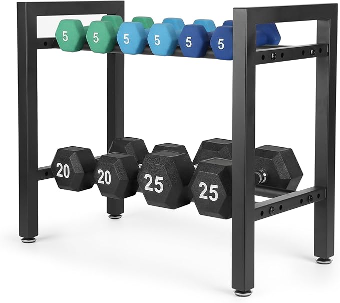 Dumbbell Rack, 2-Tier | 3-Tier Weight Rack for Home Gym, 300LB | 450LB Adjustable Dumbbell Rack Stand Only Weight Storage Rack Gym Organizer