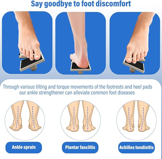 Ankle Strengthener, Ankle Board Single Foot Balance Board, Non-Slip Wobble Boards Foot Stretcher for Stability Rehab Pain Relief, Posture Corrector Arch Trainer