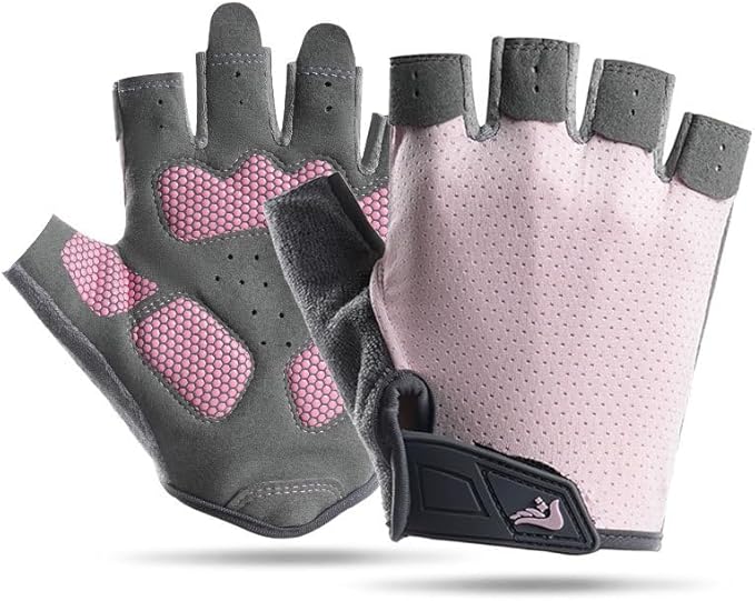 Women's Workout-Cycling-Fingerless-Gloves with Anti-Slip Palm - Breathable Grip Weightlifting Gym Sport Gloves