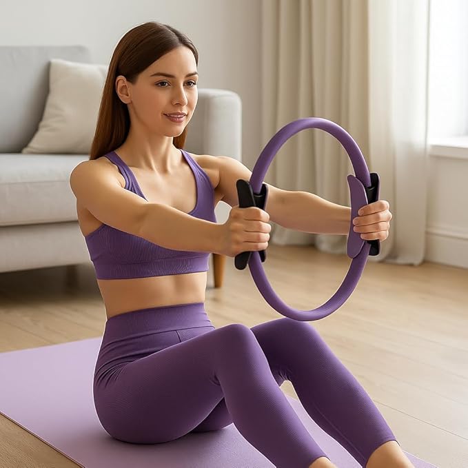 Pilates Ring and Ball Set – Premium Pilates Equipment for Home Workout – Fitness Circle & Exercise Ball for Toning, Strengthening & Flexibility – Ideal for Pilates, Yoga, Core Training