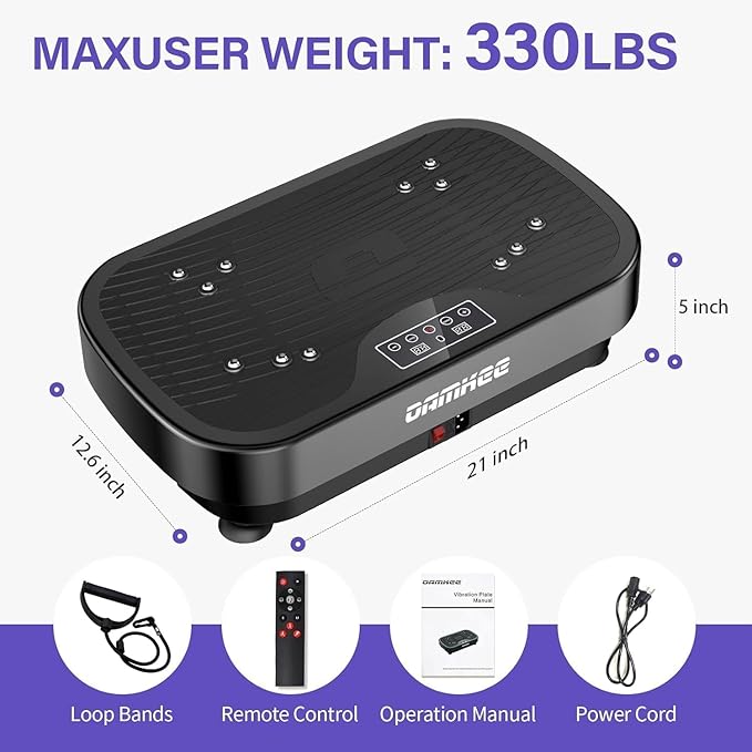 Vibration Plate Exercise Machine, Vibration Plate for Lymphatic Drainage, 9 Modes Whole Body Workout Vibrating Fitness Platform for Weight Loss & Shaping, Wellness - Home Gym Equipment