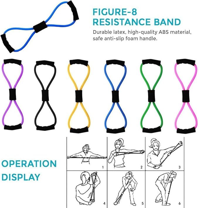 Pilates Essentials Kit for Women, 2025 New Better Me Pilates Kit for Core Strength, Stretching & Toning, 25cm Figure 8 Resistance Band Yoga Bands for Gym Workout