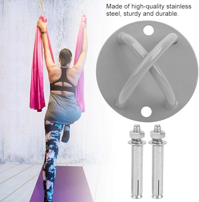 Aerial Yoga Fitness Rings Hanging Pull Strap Mounting Bracket, Stainless Steel Material is Durable Indoor and Outdoor Can Be Used, is The Ideal Choice for Yoga, Fitness Training