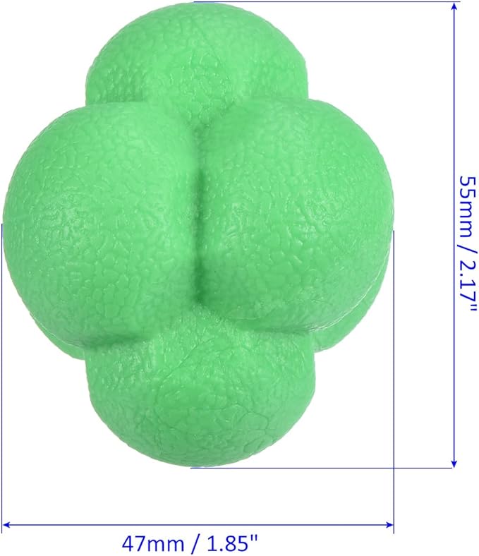 Reaction Ball - TPR High Difficulty Agility Training Ball Apply to Sports Exercise Daily Use (Green)