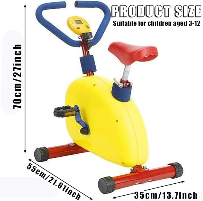 Fun and Fitness Kids Exercise Bike, for Cardio Training, Beginners Bike Games, Children's Stationary Cycle for Children's Boys and Girls Training