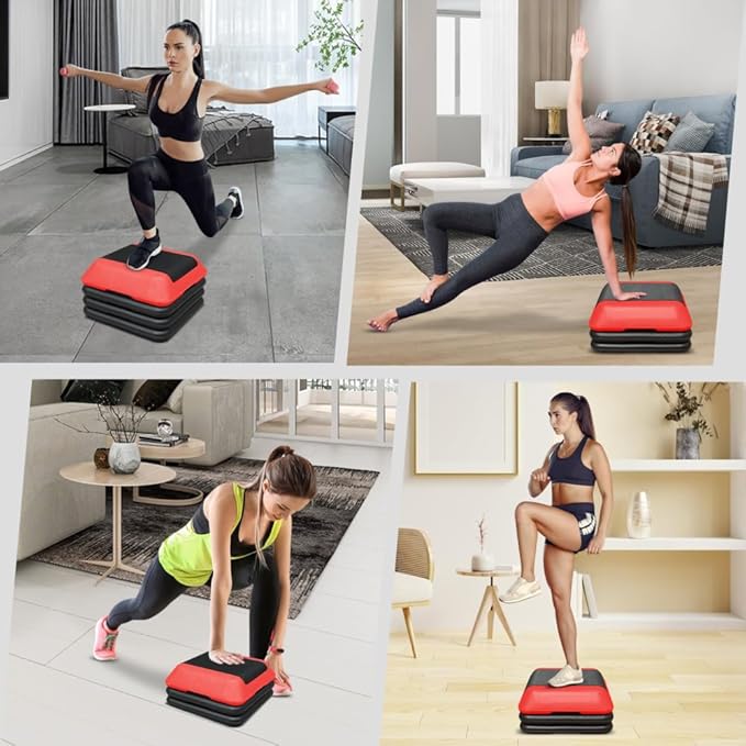 Adjustable Height Step Platform for Aerobics and Fitness Training with Non-Slip Surface