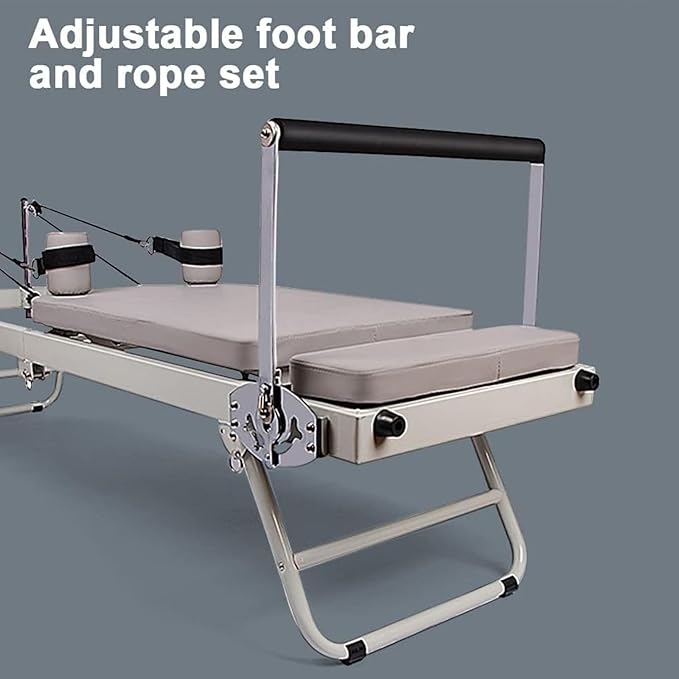 Foldable Pilates Reformer, Yoga Studio Core Bed Gym Machine, Suitable for Home Use and Exercise, for Beginners and Intermediate Users