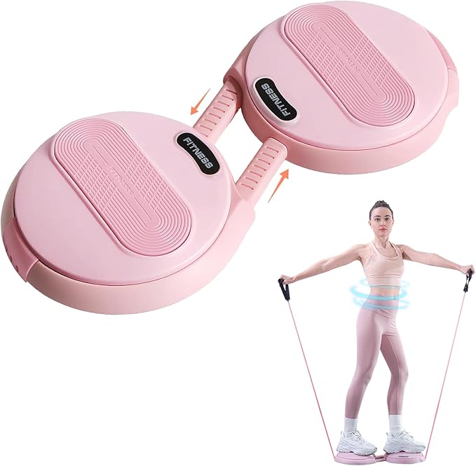 Ab Twister Board, Waist Twister Machine with Resistance Bands, Waist Twisting Disc for Core & Ab Exercise, Foot Massage, Ideal for Slimming Workout