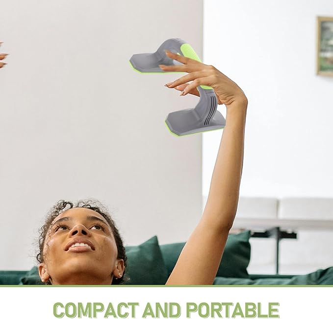 2pcs Push up Bars Handles Non-slip Plastic Strength Training Pushup Stands Grip for Home Workout Fitness Yoga Gray and Green