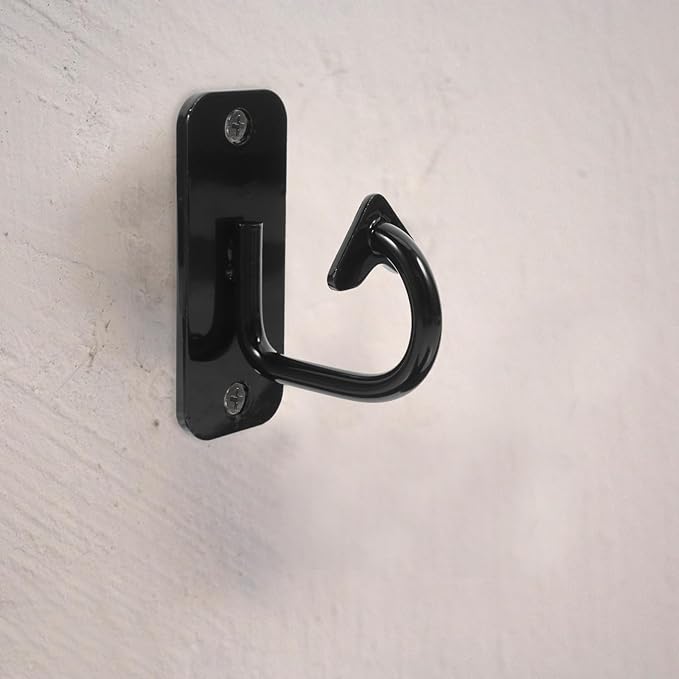 Totority Resistance Band Wall Anchor Hook for Home Gym, Black Steel Fixed Mount for Yoga Hammock, Pilates, Battle Ropes and Fitness Training Equipment Attachments
