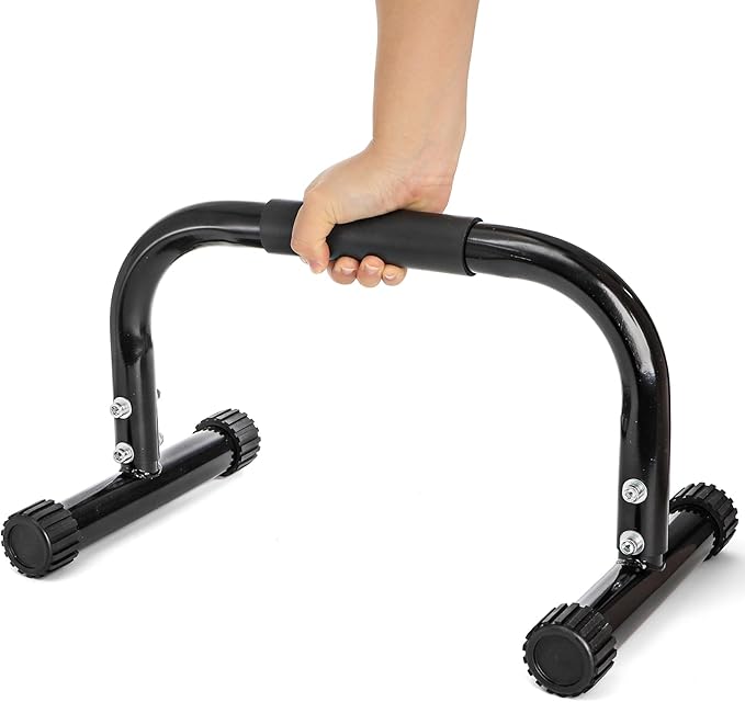 TOPZEA 2 Pack Parallettes Bars, 10" High Steel Push Up Handles Bars Strength Training Anti-Slip Calisthenics Equipment for Handstand, Full Planche, L-sit & Dip, Home Fitness & Gym Floor Workouts