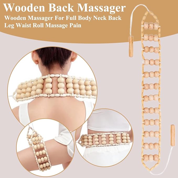 10-in-1 Wood Therapy Massage Tools – Lymphatic Drainage Tools with Gua Sha Stone for Muscle Pain Relief – Maderoterapia Kit Professional for Body Sculpting