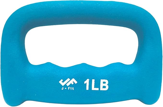 JFIT Neoprene D Grip Dumbbells - Single Weights 1LB-5LB - Premium Non-Slip, Hand Weights, Ergonomic Design