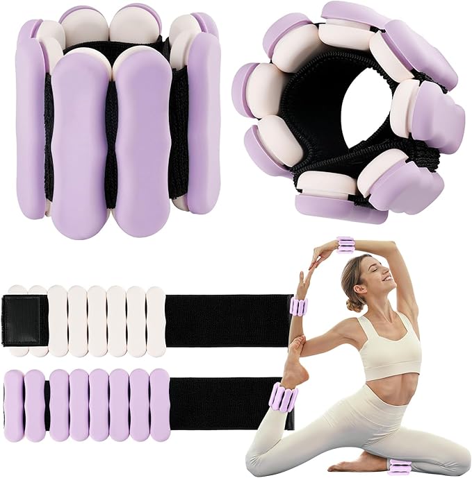 Wrist Ankle Weights for Women Men, Leg Arm Wrist Weights Bangles 1lb*2 2lb*2 Wearable Weights Pilates Weighted Bracelet for Strength Training Walking Swimming Yoga Physical Therapy