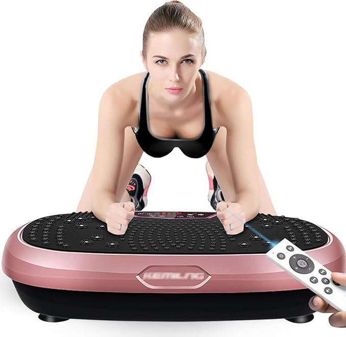 Vibration Plate Exercise Machine，Fitness Vibration Platform Machine for Weight Loss & Foots Massage with Loop Bands + Remote, 99 Levels