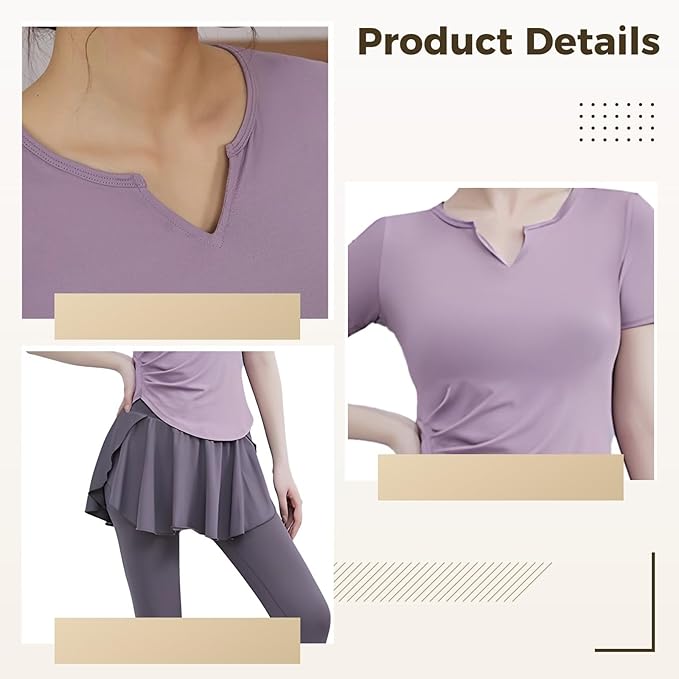 4-Piece Yoga & Pilates Set For Women, Polyester/Spandex Blend, Includes Tank Sports Bra, Short Sleeve Shirt, And Pants, Xxl For 135-150 Lb