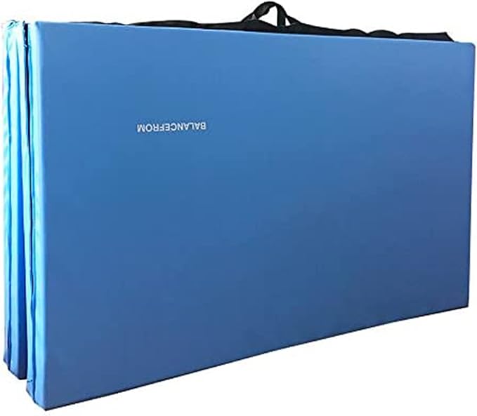 BalanceFrom 10x4 Feet 4-Panel Folding Gymnastics Mat – 2-Inch Thick Pad with Vinyl Surface and Carrying Handles for Tumbling, Yoga, Pilates, Home Workouts, and Martial Arts