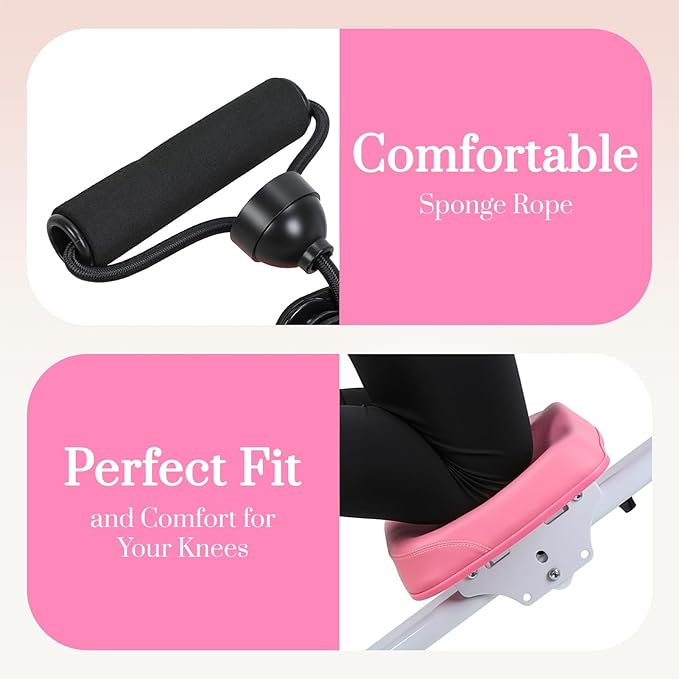 4-in-1 Foldable Ab Machine, 5-Level Adjustable Ab Glider Machines with LCD Display, Abdominal Trainer for Stomach Workout, Ab Workout Equipment for Home Gym, Full Body Fitness