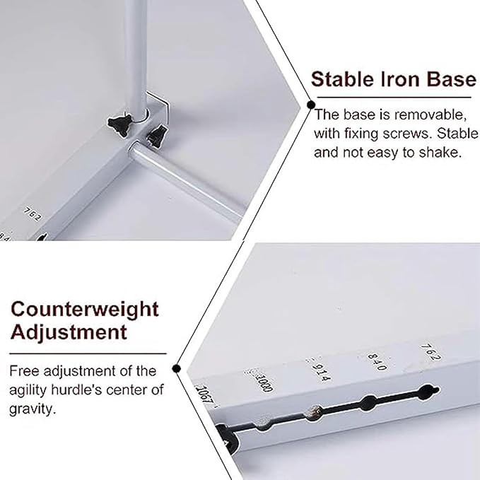Metal Agility Speed Hurdles, Adjustable Height Track and Field Hurdles, Athletic Workout Obstacles Bar, Portable Sport Training Pole Set (76), 55