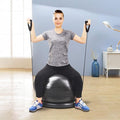 CMYUN Yoga Ball Chair Stability Ball Chair with Bands & Base, Sturdy Desk Ball Chair for Spine Alignment, Exercise Ball Seat for Yoga/Workout/Fitness/Pilates (Size : Diameter 75cm (29 1/2"))
