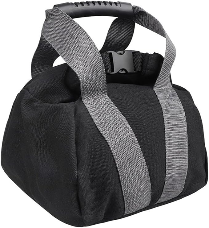 Adjustable Canvas Kettlebell Sandbag with Handle for Fitness, Home Training, Yoga – 0 to 35 lbs Weighted Workout Bag, Storage for Strength and Exercises