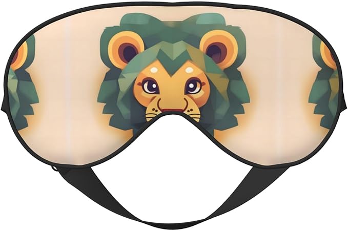 Cartoon Lion Head-Mounted Double-Sided Light-Blocking Sleeping Eye mask to Protect Eyes and Relieve Eye Fatigue