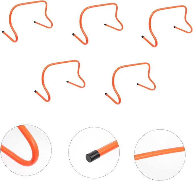 GALPADA 5Pcs Orange Soccer Agility Training Hurdles Stable Outdoor Speed Equipment for Football Baseball and Track Drills Enhance Coordination and Practice Drills