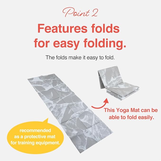 Primasole Folding Yoga Travel Pilates Mat Foldable Easy to Carry to Class Beach Park Tear resistant Travel Picnics 4mm Thick 9 Colors