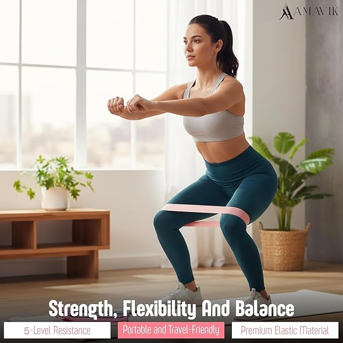AMAVIK Pilates Kit 15-Pieces Home Workout Set with 5 Resistance Bands, Pilates Ring and Ball Set with Accessories-A Complete Pilates Set for Women to Improve Strength, Flexibility and Balance Body