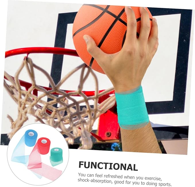 3Rolls Elastic Body Joint Wraps Breathable Shockproof Sports Tapes for Ankle Wrist Knee Protection Cuttable Athletic Wraps Colors