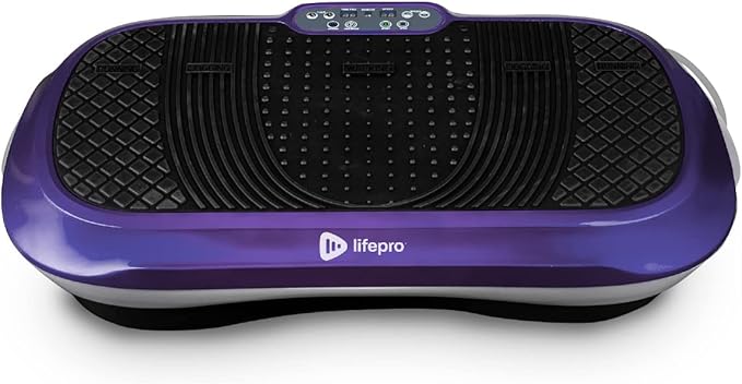 LifePro Vibration Plate Exercise Machine Purple- Whole Body Workout Vibration Fitness Platform w/ Loop Bands - Home Training Equipment - Remote, Balance Straps, Videos & Manual (Renewed)