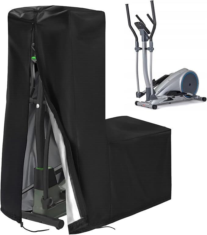 Elliptical Cover Elliptical Exercise Machine Cover for Indoor & Outdoor Home Elliptical Fitness Machine Protective Cover Waterproof & Dustproof Black