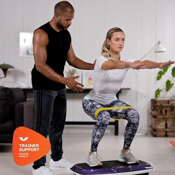 LifePro Vibration Plate Exercise Machine Purple- Whole Body Workout Vibration Fitness Platform w/ Loop Bands - Home Training Equipment - Remote, Balance Straps, Videos & Manual (Renewed)