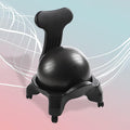Black Φ55 cm (21 5/8") Yoga Ball Chair, Exercise Ball Chair Rolling Base for Adults, Stability Balance Ball Chair with Back Support