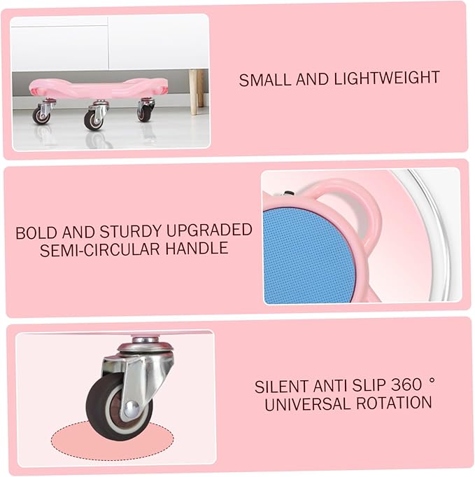 360掳 Rotating Ab Roller Wheel Portable Exercise Board with Mat for Home Workout