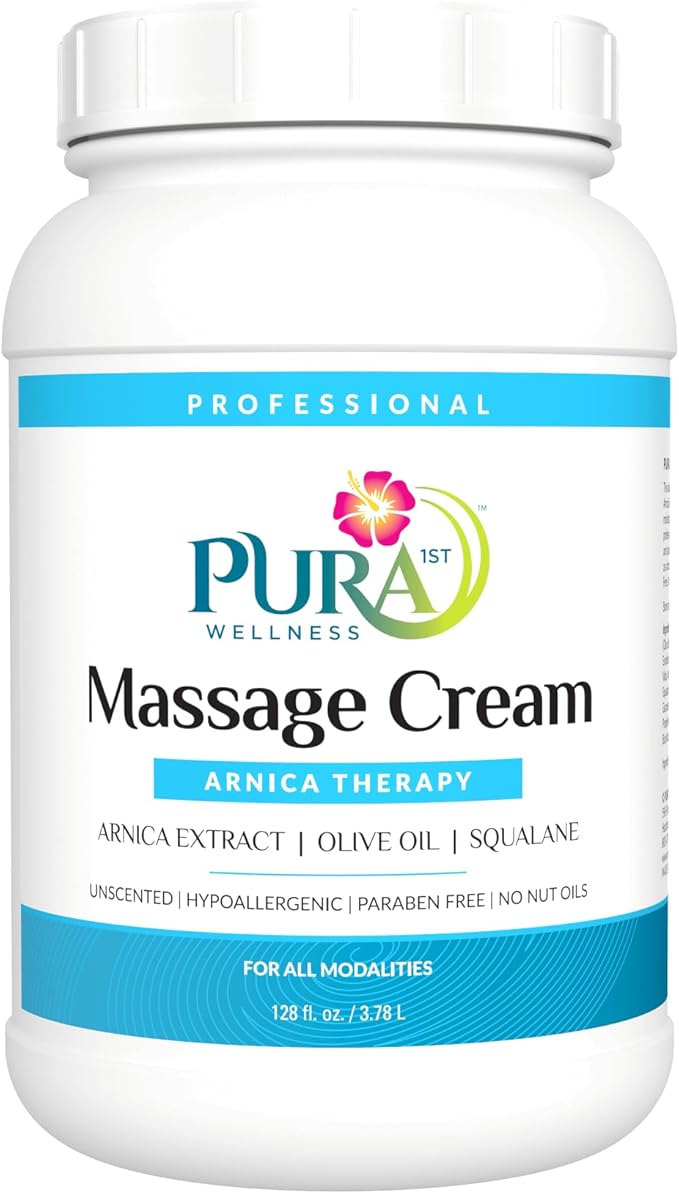 Arnica Therapy 1 Gallon Massage Cream, Arnica Extract, Professional, Massage Therapy, Deep Tissue, Unscented, Hypoallergenic, Natural Ingredients, Skin Hydrating, Moisturizing, for Bruising