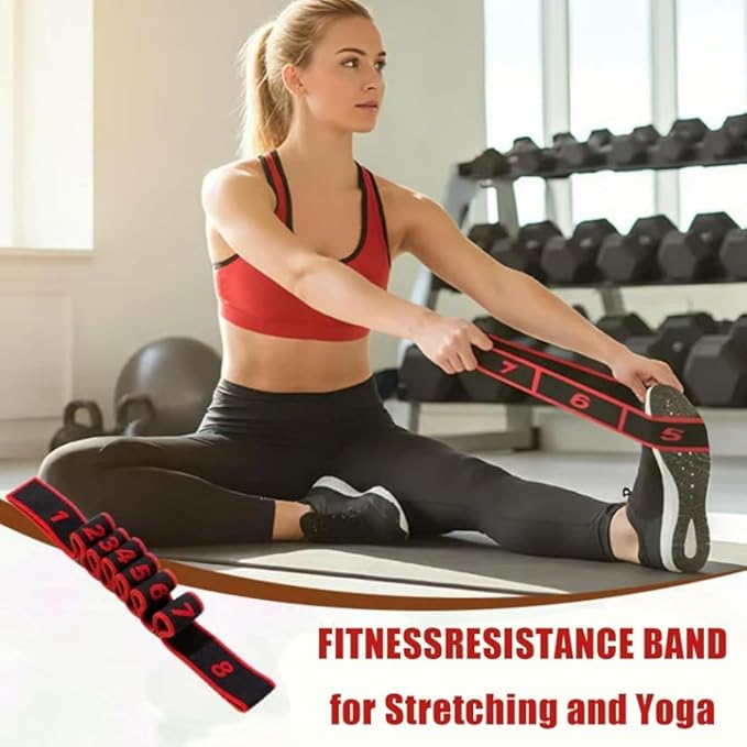 3 Sets Fitness Resistance Band for Stretching and Yoga, Number Stretch Resistance Band with Clear Markings, 8-Section Elastic Training Bands for Yoga