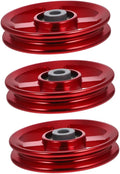 3pcs Aluminum Alloy Fitness Pulley Wheel Set for Cable Machine Gym Attachment Pulley System Bracket Replacement for Strength Training Equipment