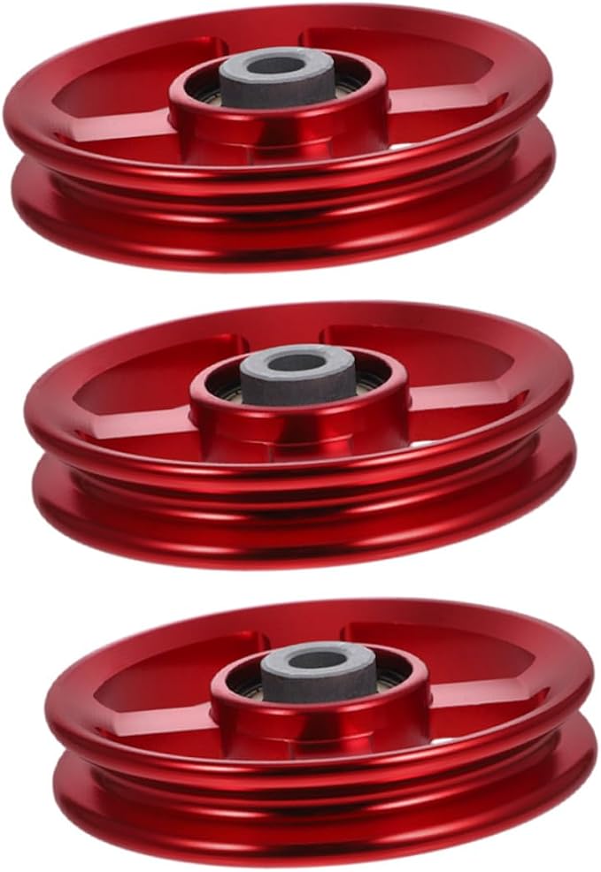 3pcs Aluminum Alloy Fitness Pulley Wheel Set for Cable Machine Gym Attachment Pulley System Bracket Replacement for Strength Training Equipment
