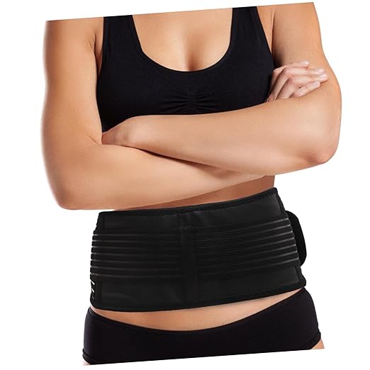 NOLITOY 2pcs Portable Adjustable Magnetic Therapy Back Support Belt Self-heating Feature Xl for Waist and Black