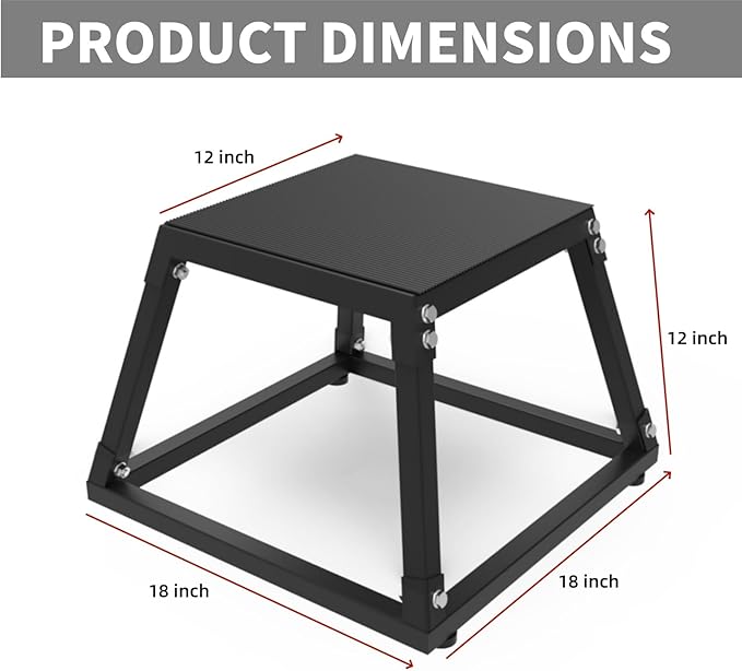Plyo Box Jump Platforms, 12/18/24/30 Inch Single and Set Plyometric Jumping Box for Men and Women for Home Gym