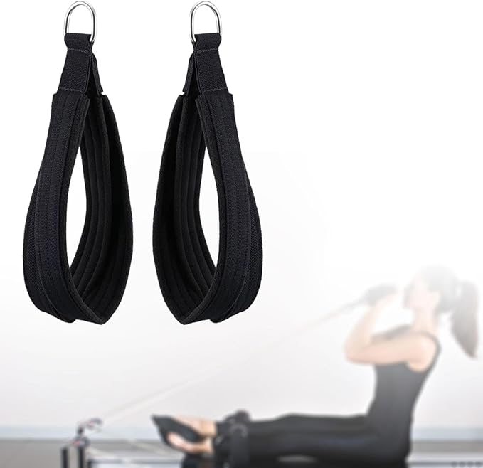 2 Pieces Double Straps for Reformer Fitness Pilates Straps Beginner Exercise Accessories Ankle Workout Home Gym