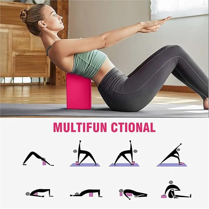 Yoga Wedge Block 3Pc High Density Yoga Blocks,EVA Foam Exercise Workout Fitness Bricks,Pilates Stretch Handstand Non-Slip Gym For Home Practice,Physical Therapy,Pilates.