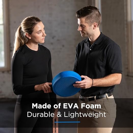 THERABAND Stability Trainer Pad, Intermediate Level, Soft, Set of 2, Blue Foam Balance Pad for Physical Therapy, Exercise Pad for Core Strength, Lightweight Non-Slip Balance Trainer, Portable Foam Pad for Home or Clinic Use