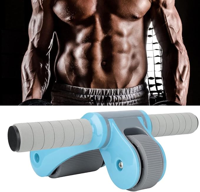 2 Wheels Ab Roller Wheel, Abdominal Muscle Exerciser, Dual - Wheel Core Trainer with Knee Pad for Home Gym, Stable Aluminum Alloy Frame, Foldable Design for Full - Body