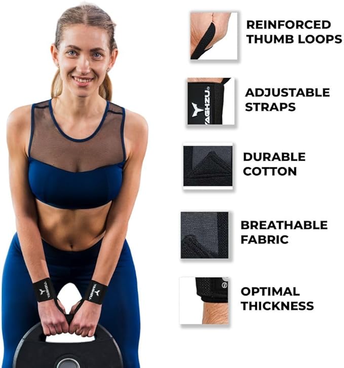 Wrist Wraps Weightlifting - Premium Quality Wrist Straps for Weightlifting,18 inch Weight Lifting Wrist Wraps, Heavy Duty Gym Wrist Wraps with Thumb Loop, Adjustable Wrist Support Wrist Strap